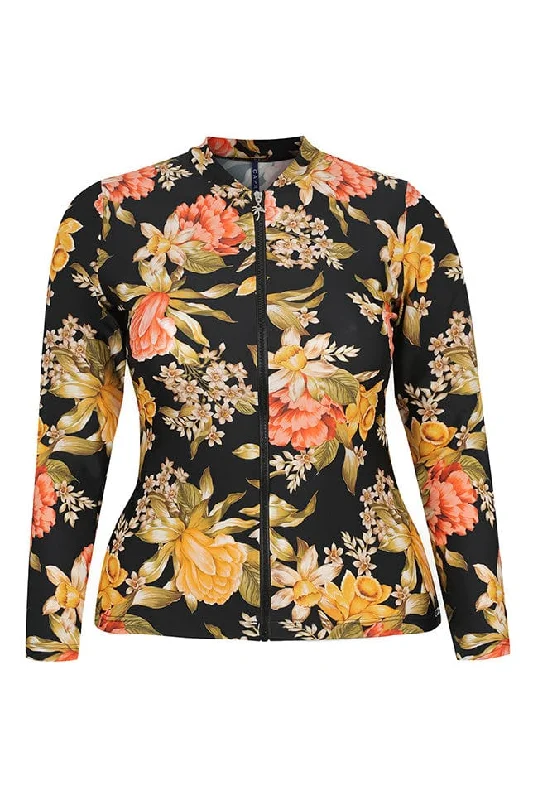 Frenchy Black Long Sleeve Rash Vest Luxurious Women's High -  end