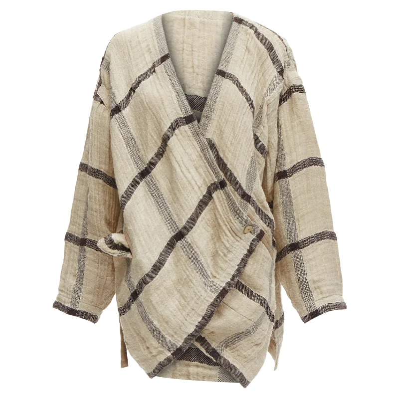 Issey Miyake wrap oversized crinkle coat Dapper Women's Bow - adorned