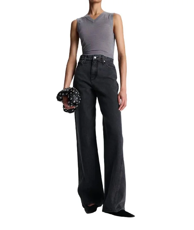 Abbott Jean In Washed Black Unique Women's Upcycled