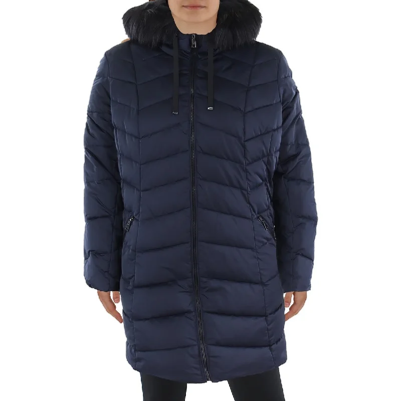 Tahari Womens Plus Insulated Hooded Puffer Jacket Cool Women's Skate