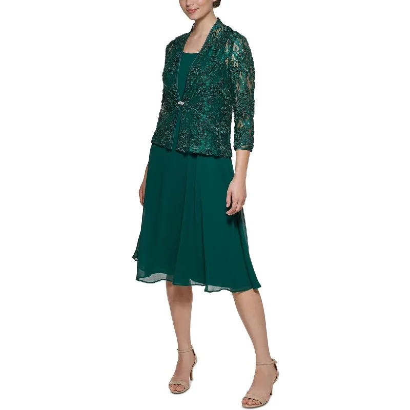 Jessica Howard Womens Petites Lace Soutache Bolero European