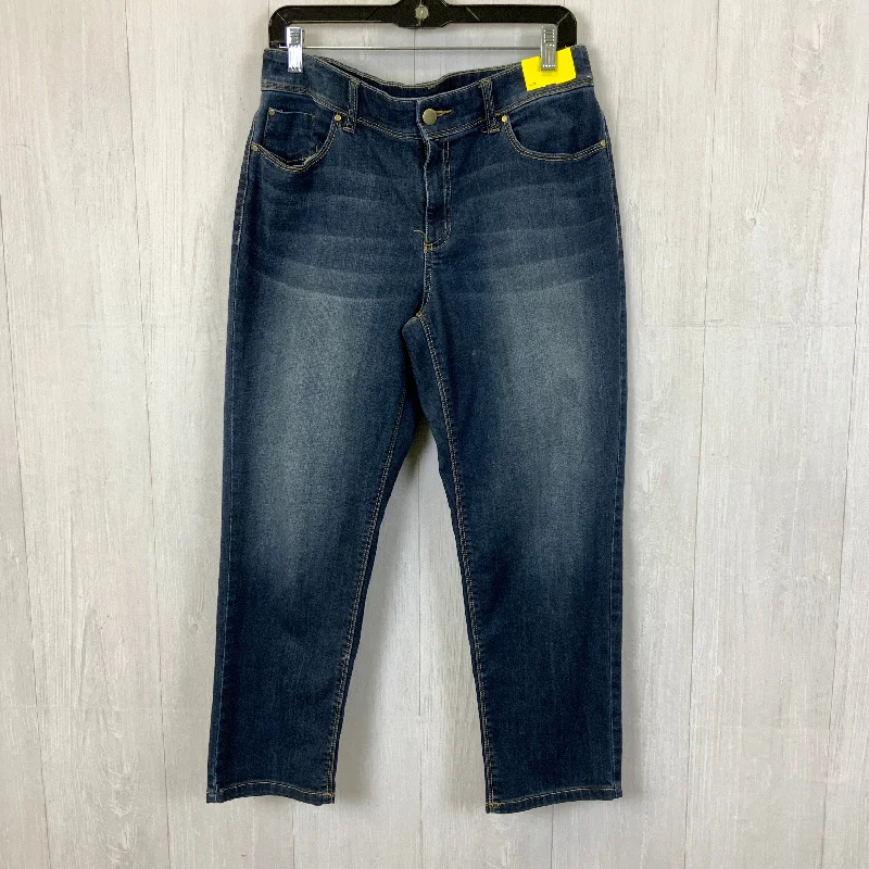 Jeans Cropped By Chicos In Blue Denim, Size: 8 Athletic Women's High - 