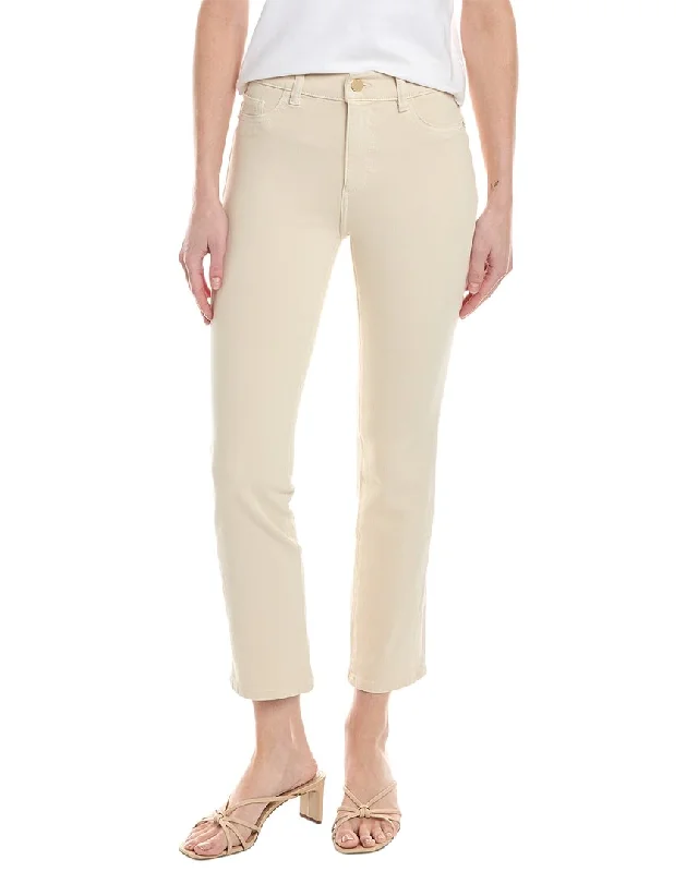 DL1961 Mara Straight Mid-Rise Parchment Instasculpt Ankle Jean Sporty Women's Athleisure 