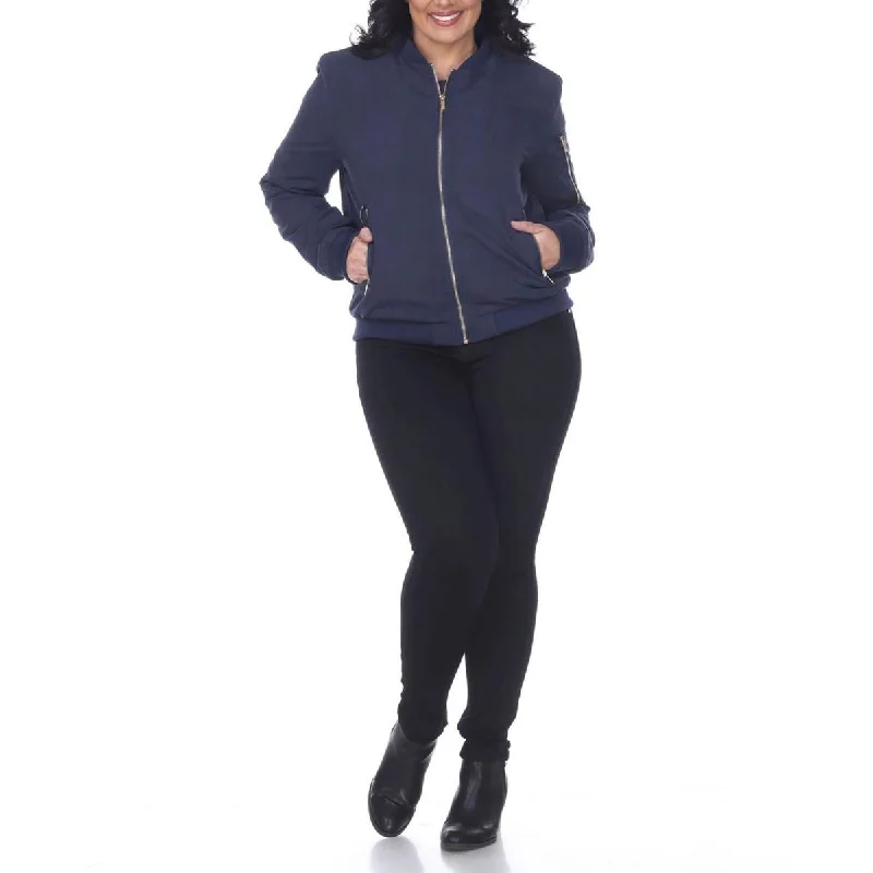 White Mark Womens Light Weight Short Bomber Jacket Relaxed Women's 