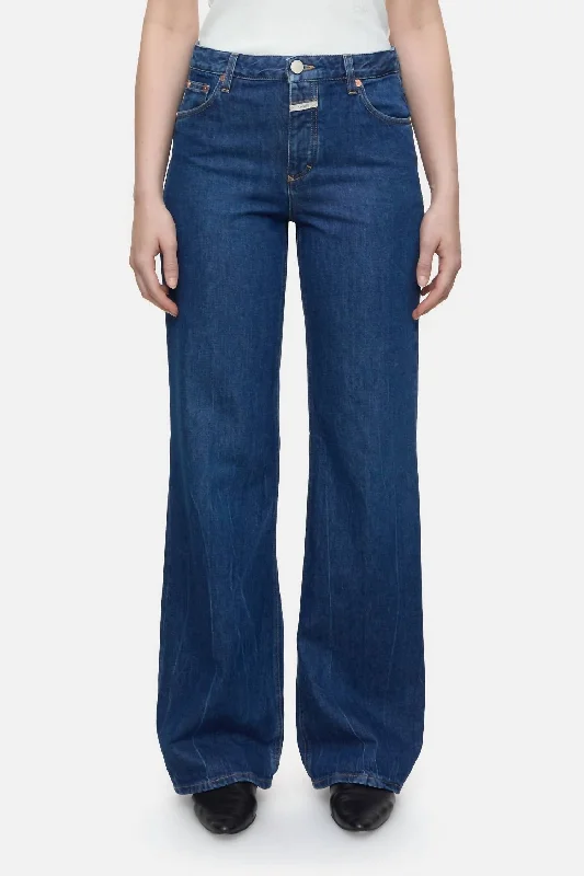 Gillan Wide Leg Jeans In Dark Blue Artistic Women's Avant - 
