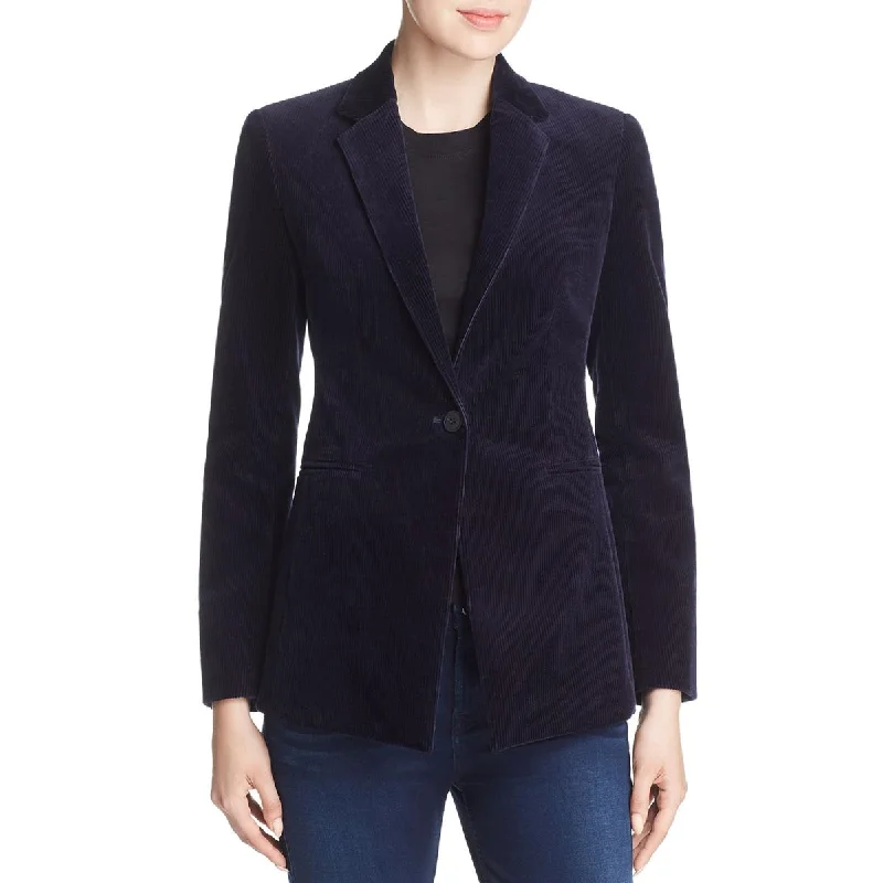 Theory Womens Power Corduroy One-Button Blazer Bold Women's Animal Print