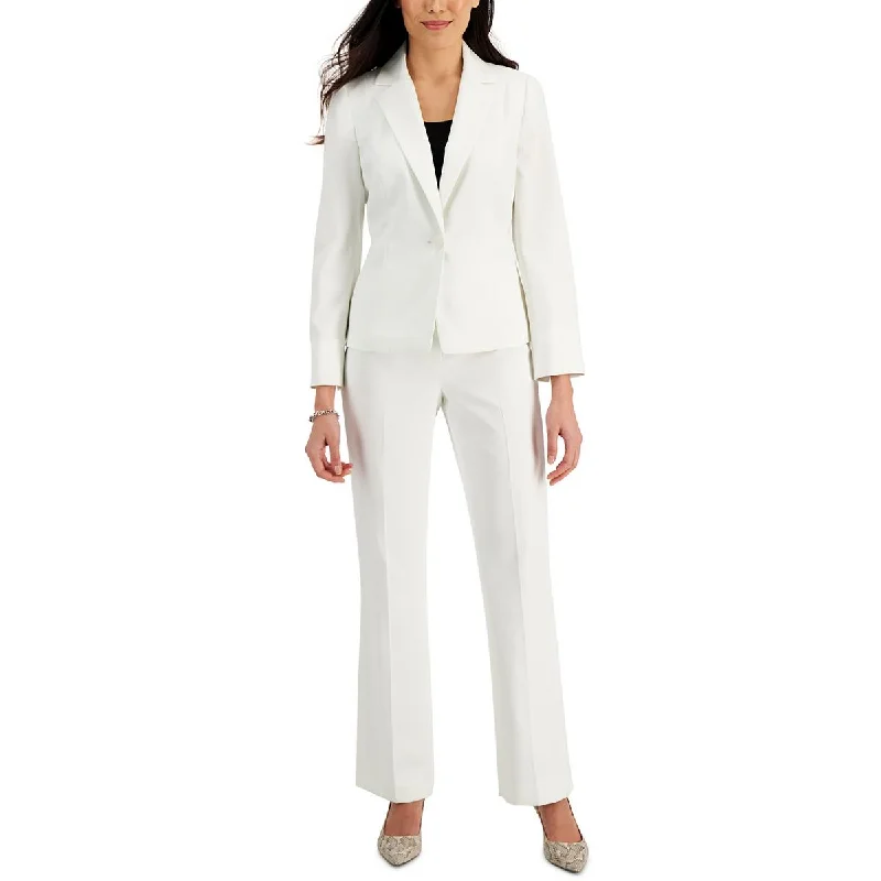 Le Suit Womens Herringbone Suit Separate One-Button Blazer Unique Women's Upcycled