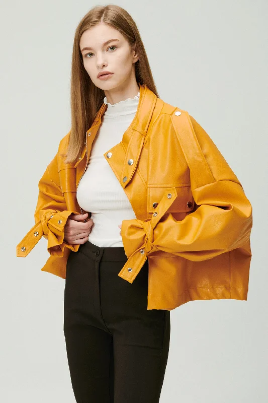 Naomi Oversized Pleather Jacket Elegant Women's 