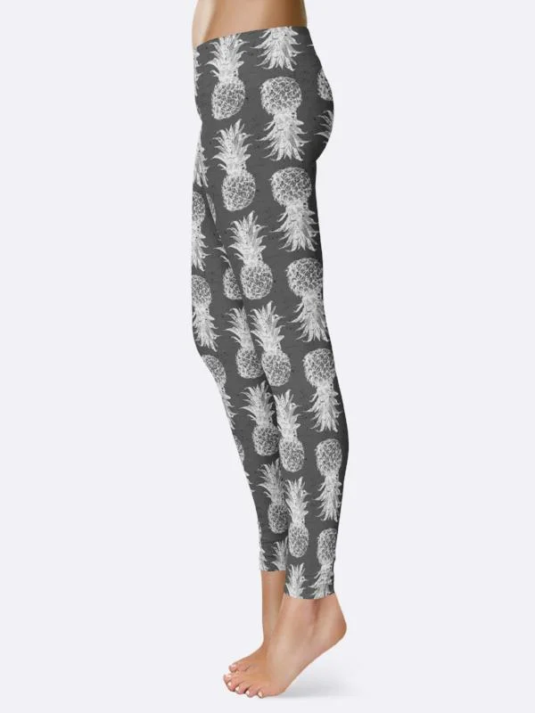 Black and White Pineapple Tights Dapper Women's 1920S