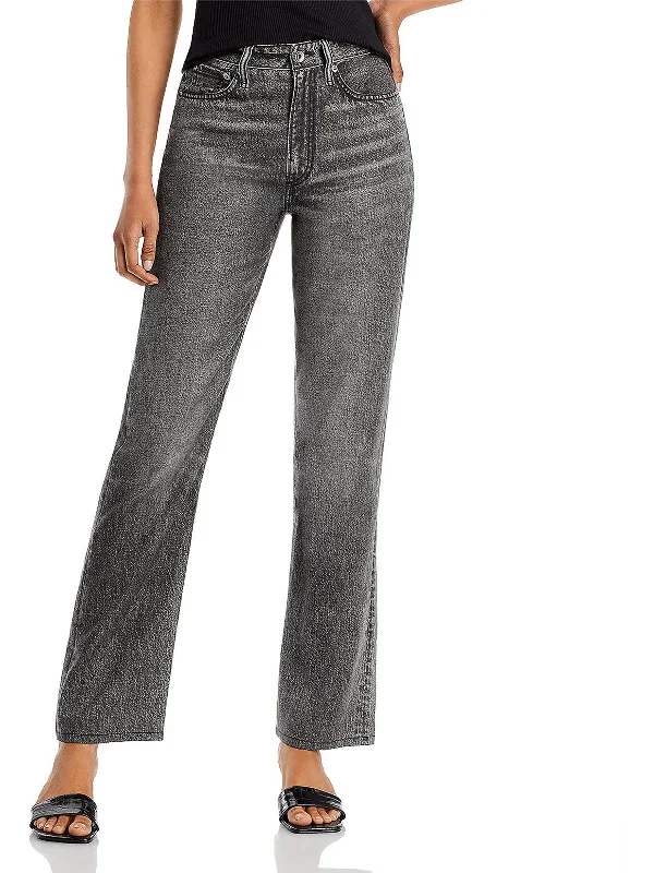 Liqui Alex Womens High Rise Denim Straight Leg Jeans Women