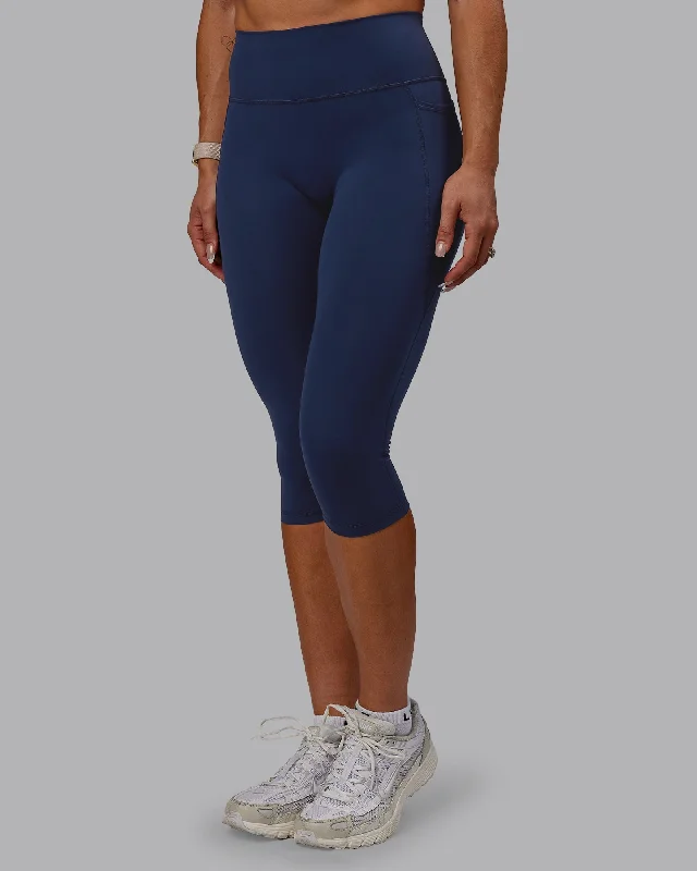 Fusion 3/4 Length Tight with Pockets - Future Navy Cashmere