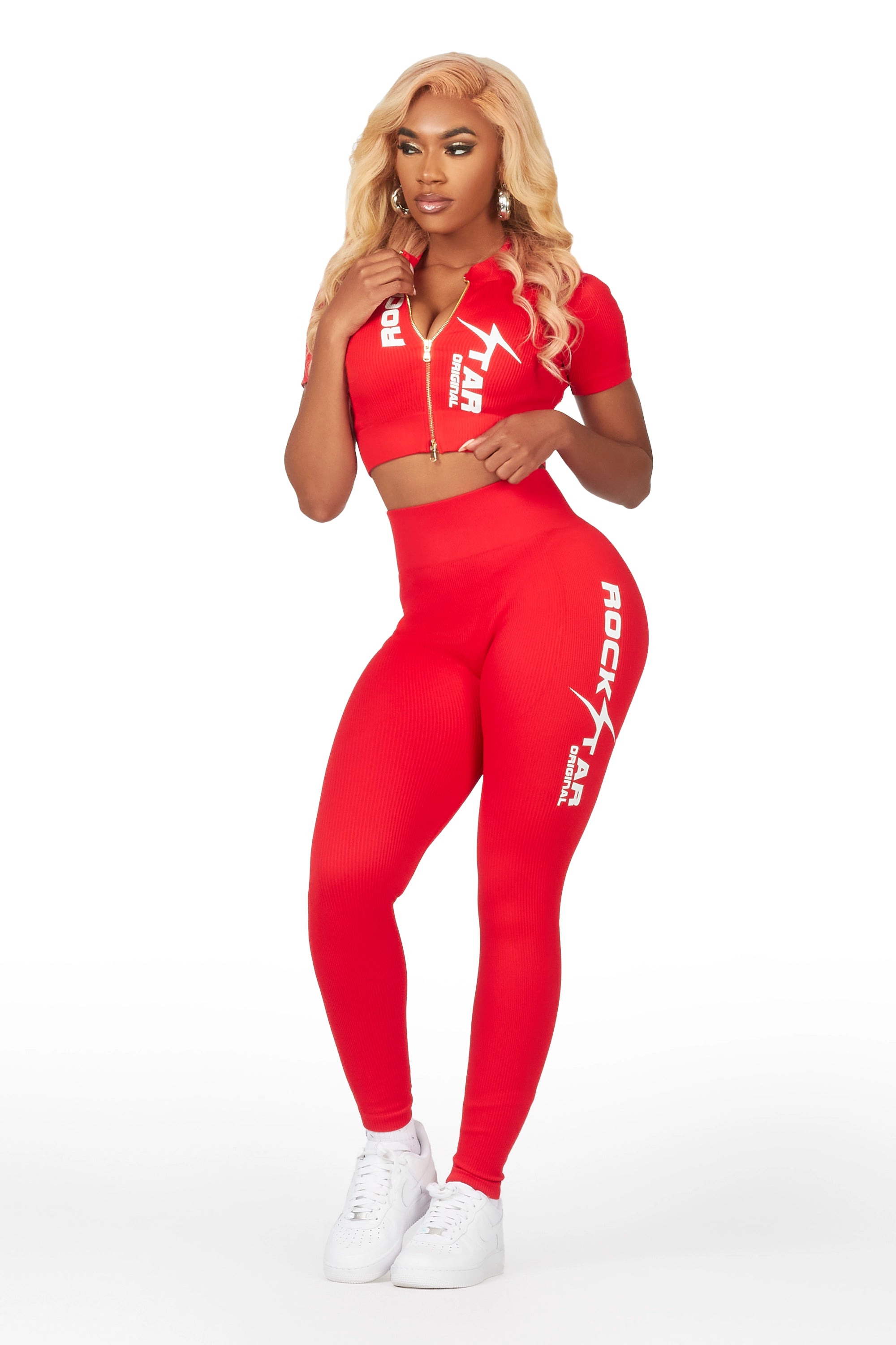 Ochanya Red Active Set Elegant Women's 