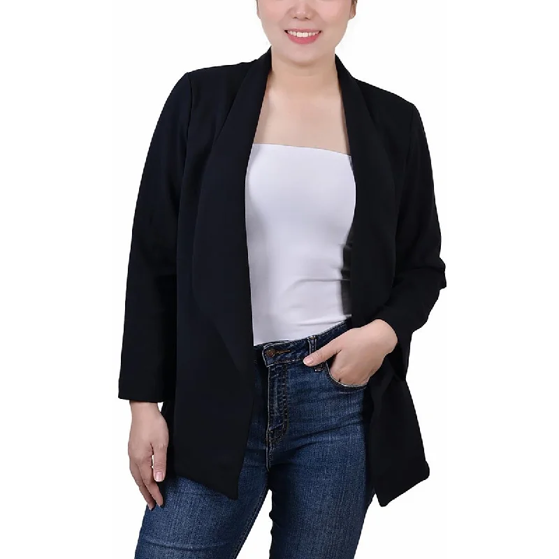 NY Collection Womens Petites Drapey Business Open-Front Blazer Dapper Women's Bow - adorned