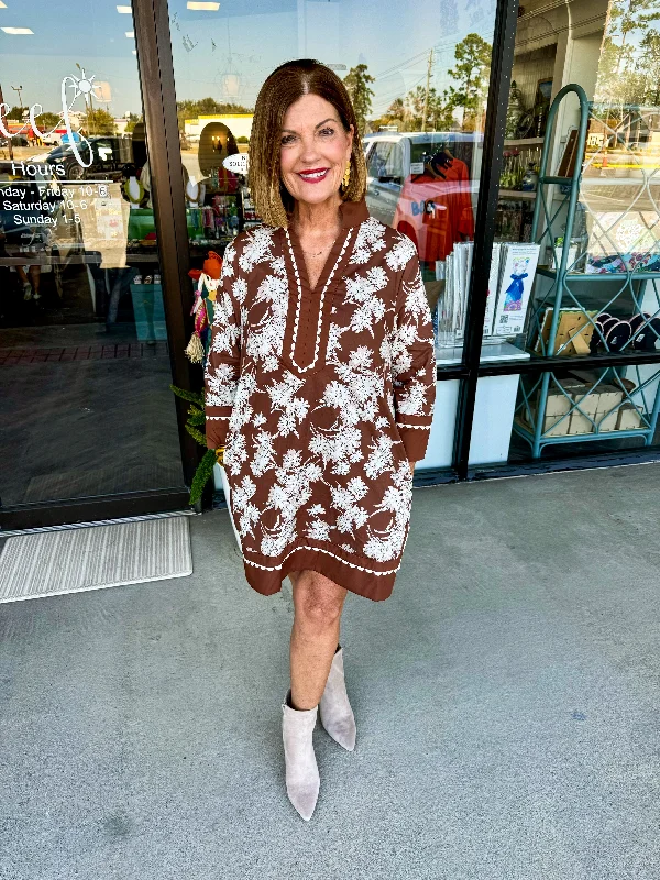 Shannon Floral Dress: Brown Athletic Women's 