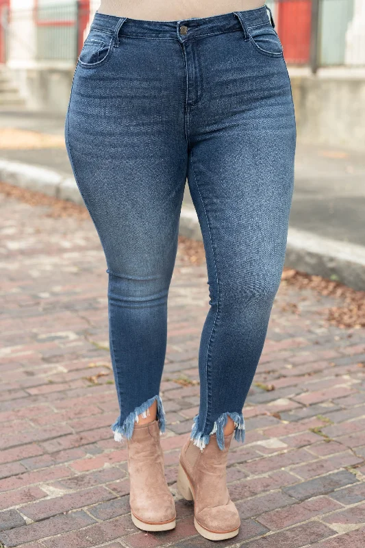 Midday Feeling Jeans, Dark Wash Sleek Women's Metallic