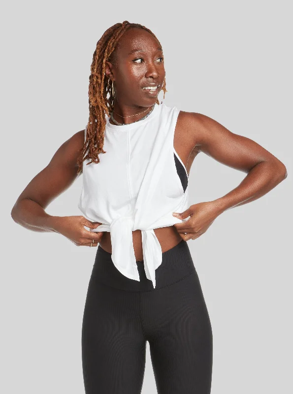 Electric Versatile Tank - White Unique Women's Upcycled