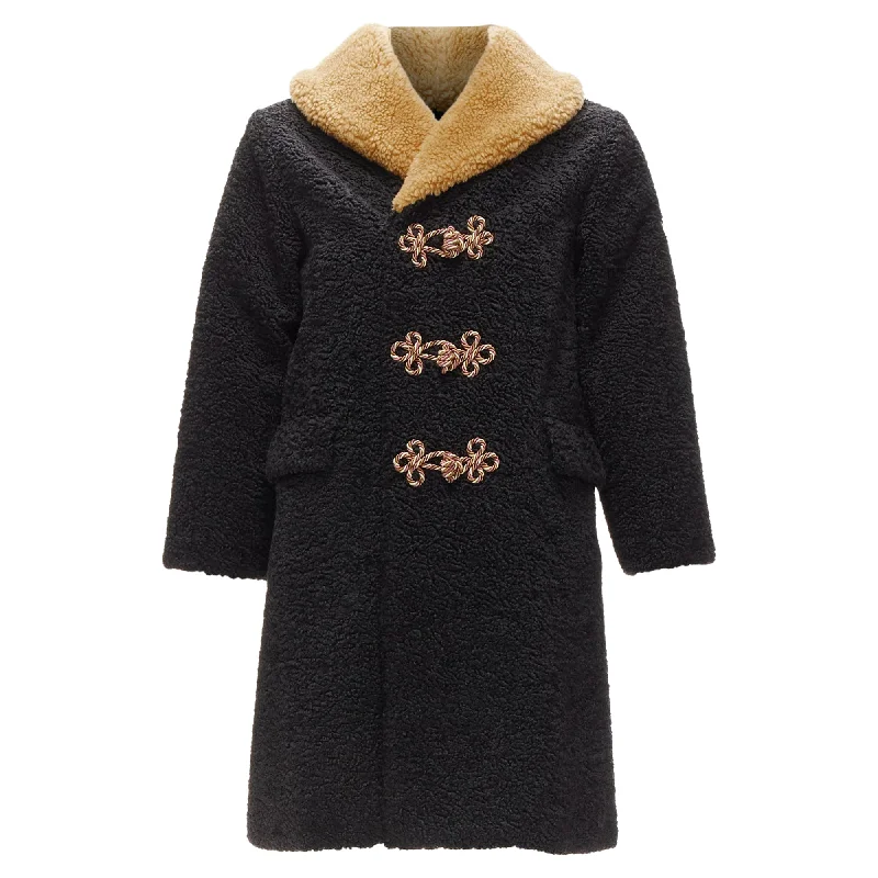 Gucci Kids Anchor Knots Faux Shearling Teddy Coat Unique Women's Upcycled