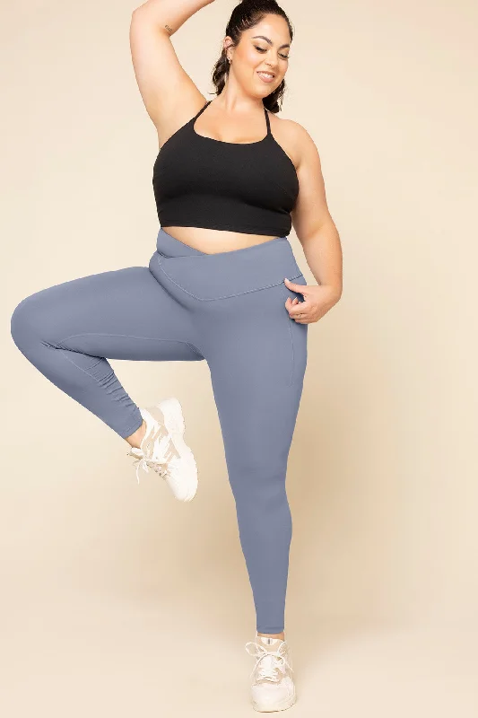 Crisscross Hourglass® Leggings with Pockets - Blue Mist Modern Women's Tech