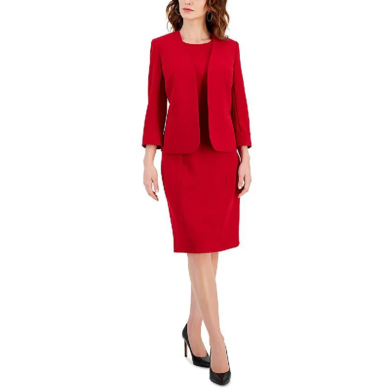Kasper Womens Shoulder Pads Long Sleeve Open-Front Blazer Elegant Women's Formal 