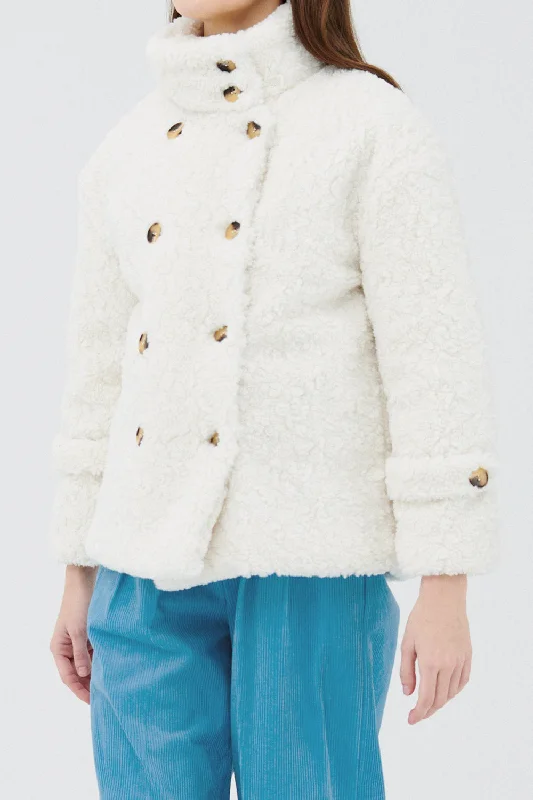 Emma Double Breasted Teddy Coat Sleek Women's 