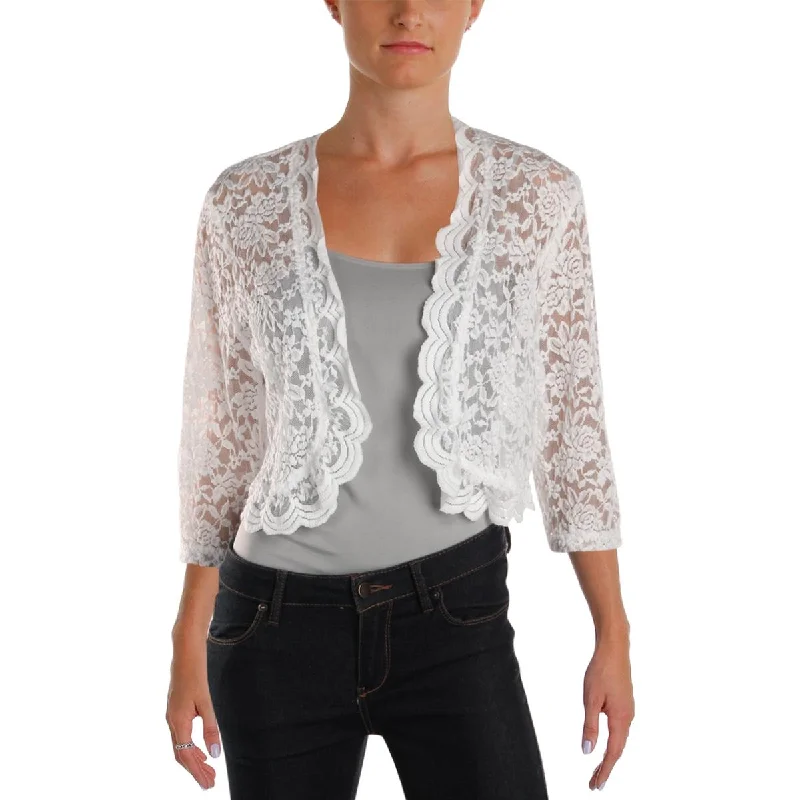 Connected Apparel Womens Lace Sheer Shrug Laid - back Women's Style