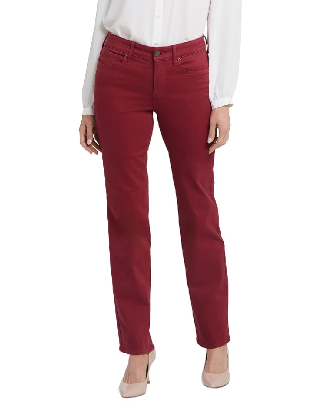 NYDJ Marilyn Wild Currant Straight Leg Jean Refined Women's Hand - crafted