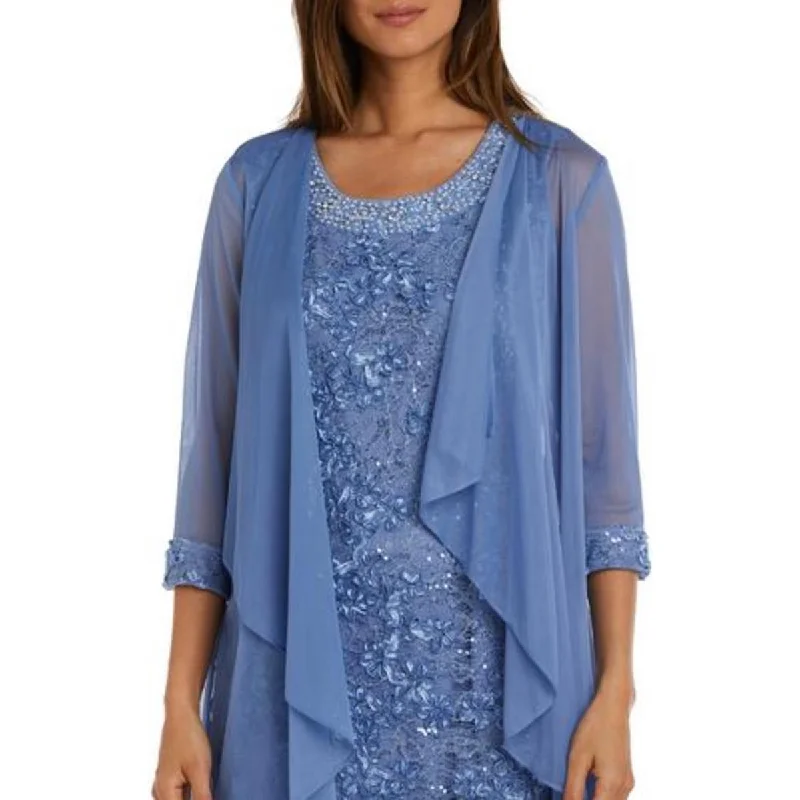 R&M Richards Womens Sheer Lace-Trim Jacket Dynamic Women's Moto