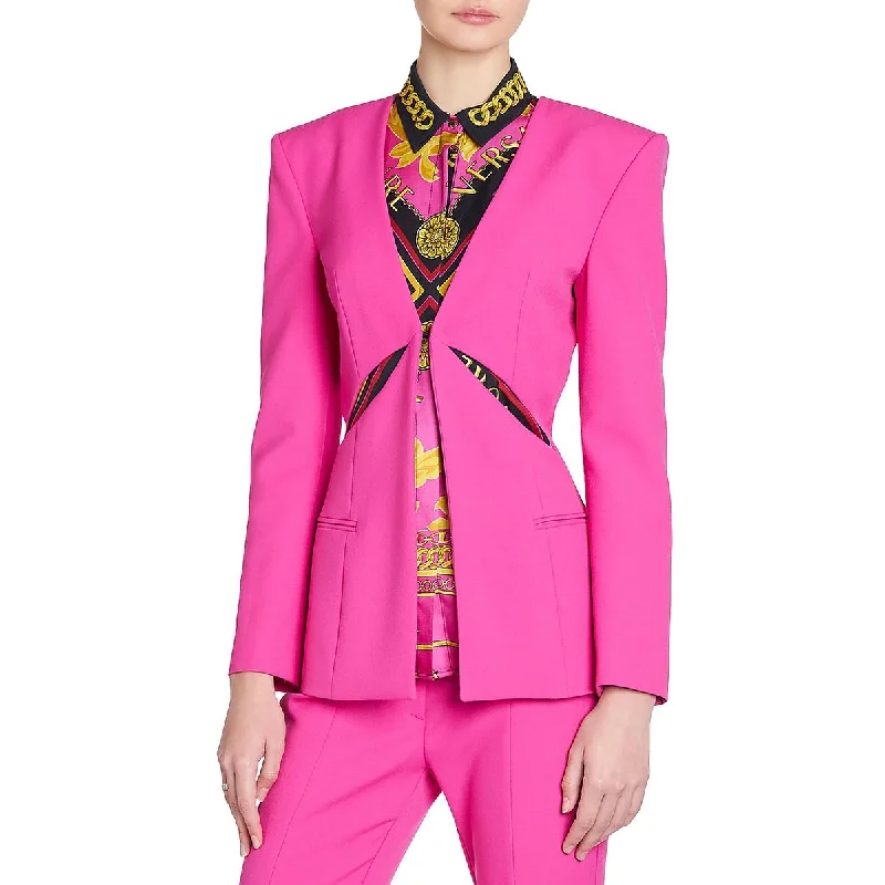 Versace Jeans Couture Womens Cut-Out Office One-Button Blazer Refined Women's Hand - crafted