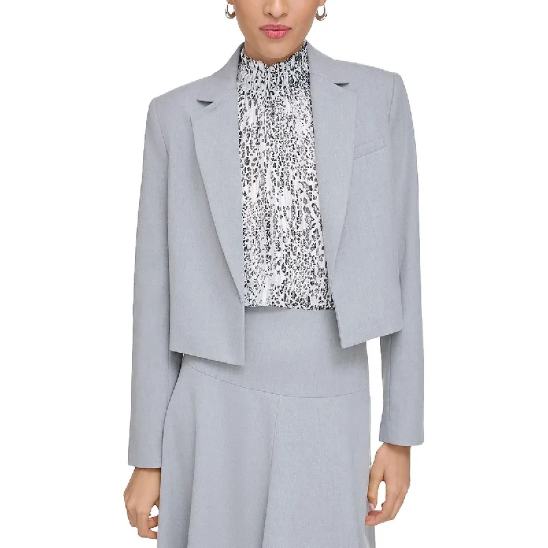 Calvin Klein Womens Cropped Heathered Open-Front Blazer Rugged Women's Outdoor 