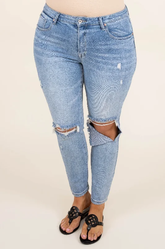 Stuck On You Jeans, Light Wash Cashmere