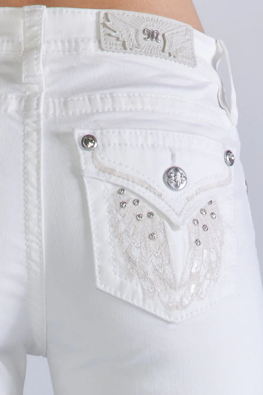 Miss Me Women's Mid Rise Skinny Jean, White Dynamic Women's High - energy