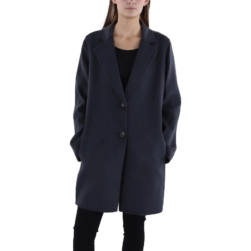 Tahari Womens Wool Blend Long Sleeve Pea Coat Sleek Women's 