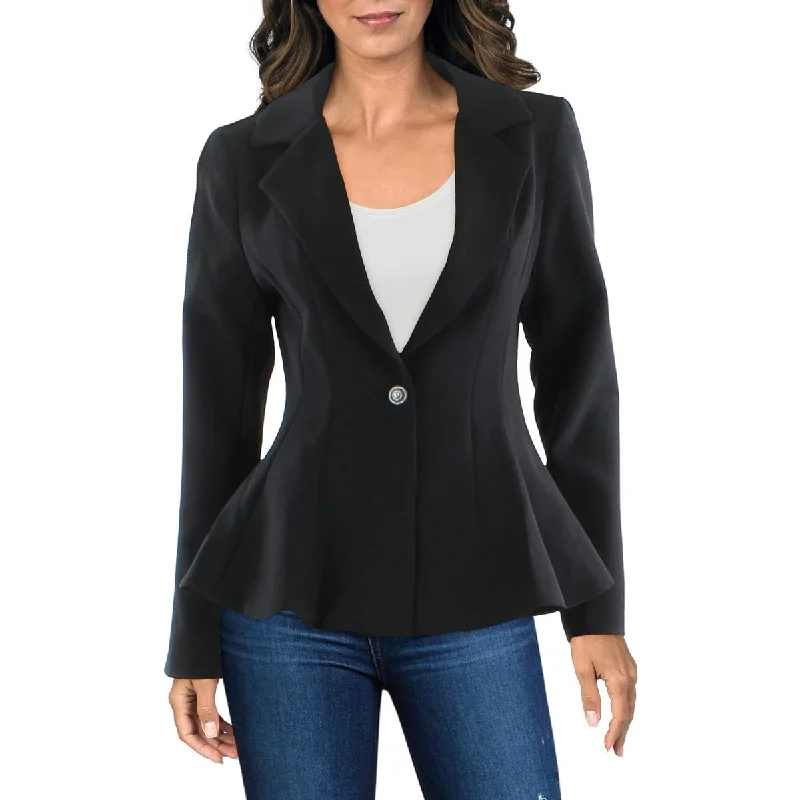 Gracia Womens Embellished Business One-Button Blazer Cool Women's Distressed