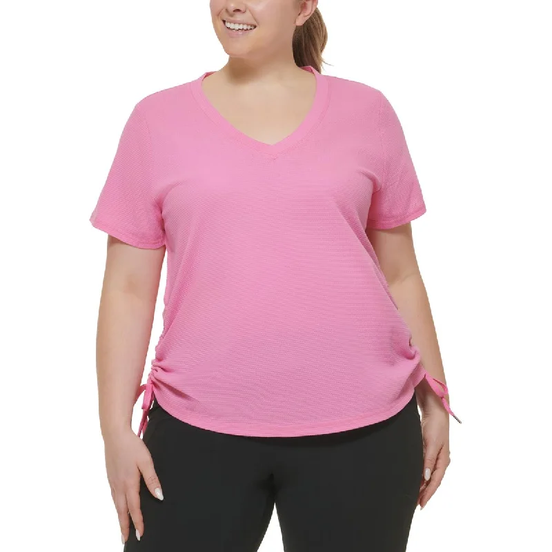 Calvin Klein Performance Womens Plus Moisture Wicking Workout Pullover Top Sophisticated Women's Tailored
