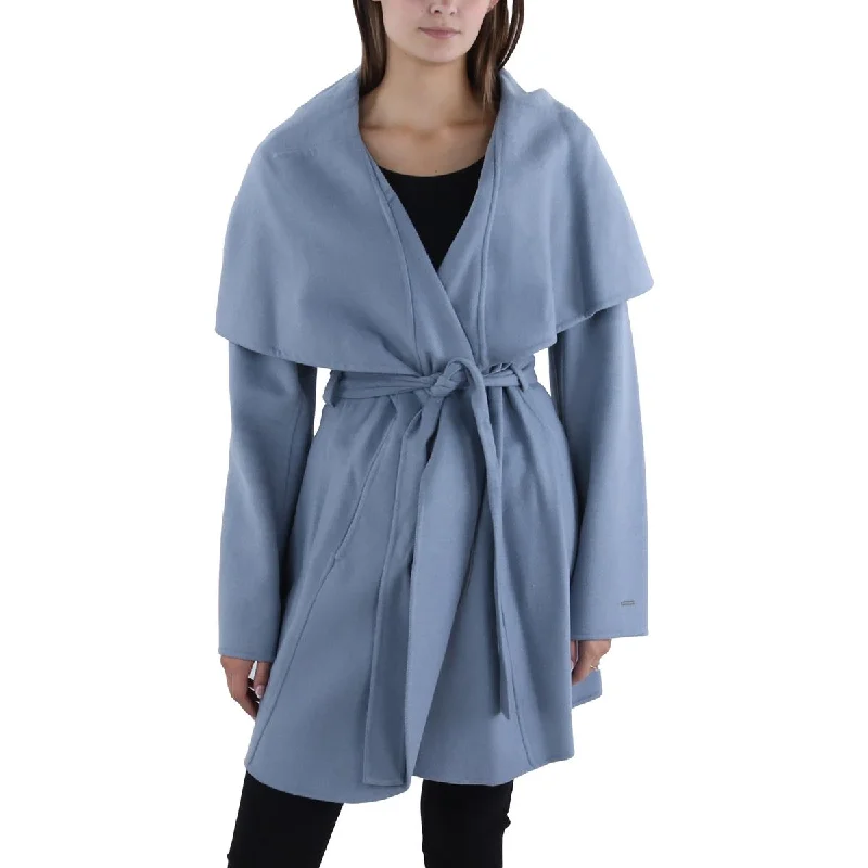 Tahari Womens Wool Blend Belted Wrap Coat Dynamic Women's High - energy