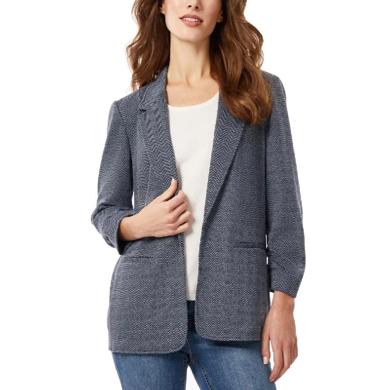 Jones New York Womens Ruched Office Open-Front Blazer Relaxed Women's 