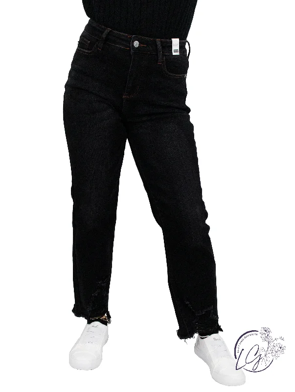 Leighton High-Rise Distressed Crop Straight by Judy Blue Practical Women's Multi - 