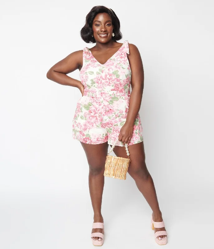Plus Size Ivory Floral Truth Be Told Romper Rugged Women's Outdoor 