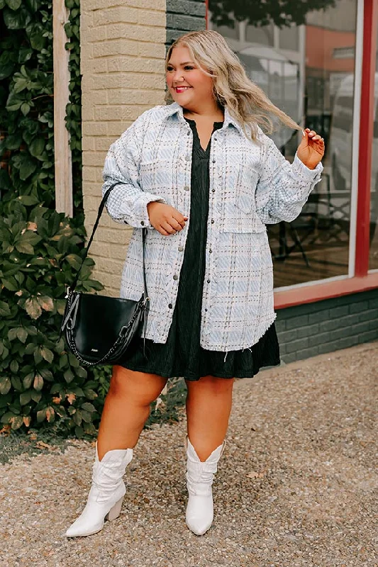 Boston BFF Tweed Jacket In Sky Blue Curves Sporty Women's Tennis