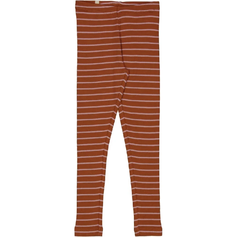 Rib Leggings - bronze stripe Feminine Women's Soft 