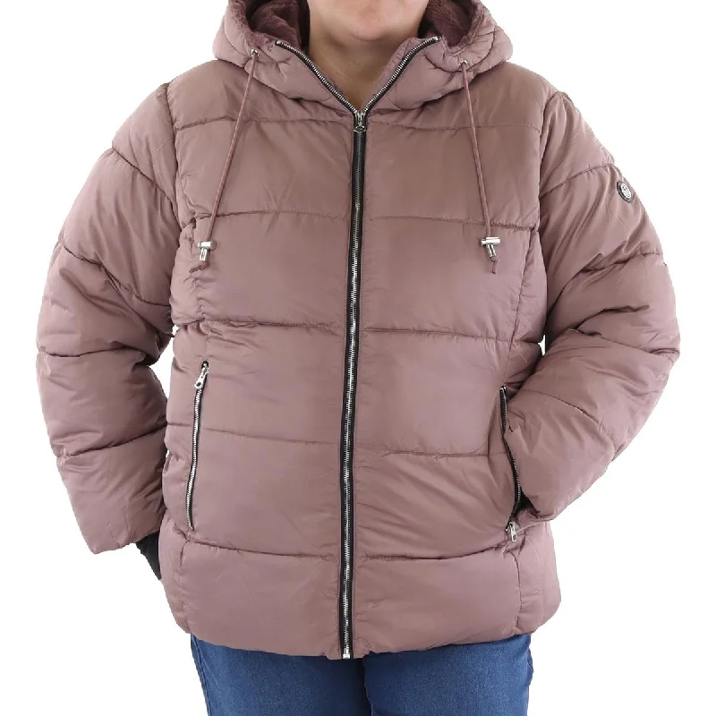 Jessica Simpson Womens Plus Insulated Faux Fur Lined Puffer Jacket Modern Women's 
