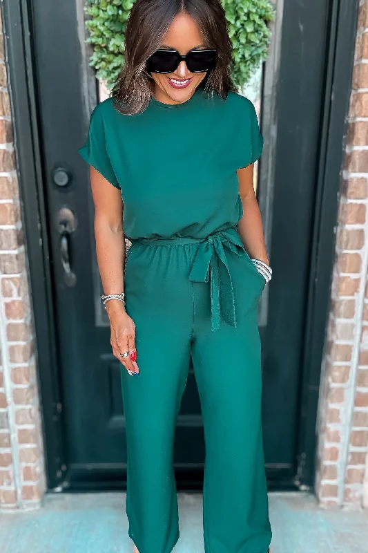 Find Me In Paradise Hunter Green Jumpsuit Modern Women's 