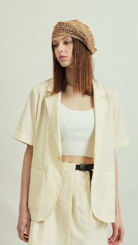 Short Sleeves Blazer Laid - back Women's Vibe