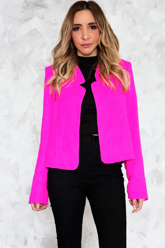 Neon Crop Blazer Trendy Women's 
