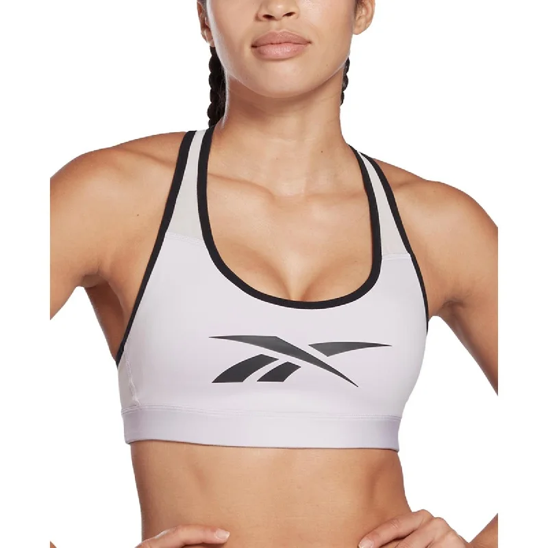 Reebok Womens Lux Vector Racerback Medium Impact Sports Bra Compression