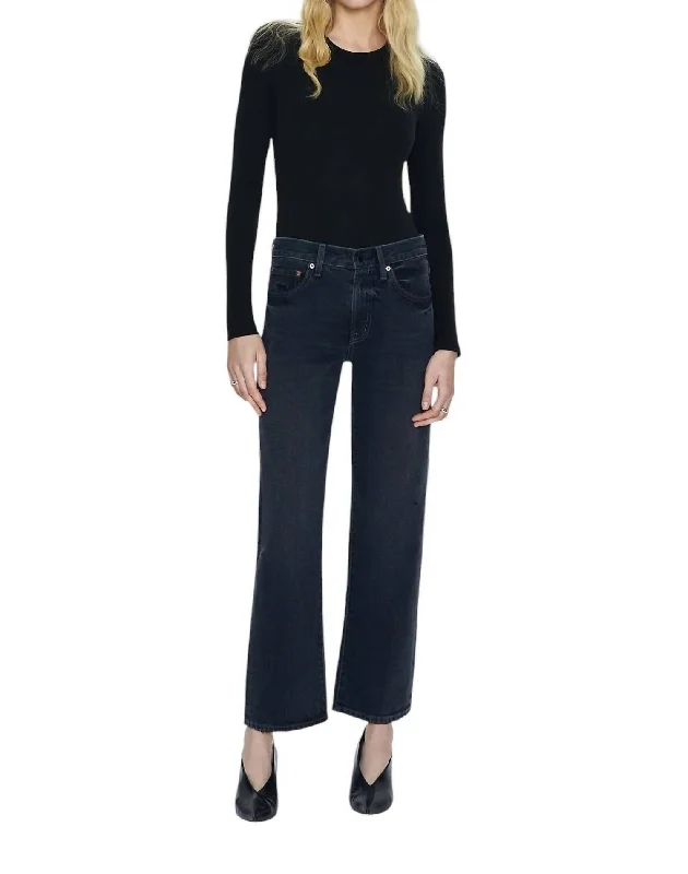 Lexi Mid Rise Bowed Straight Jeans In Mercury Traditional Women's Wool