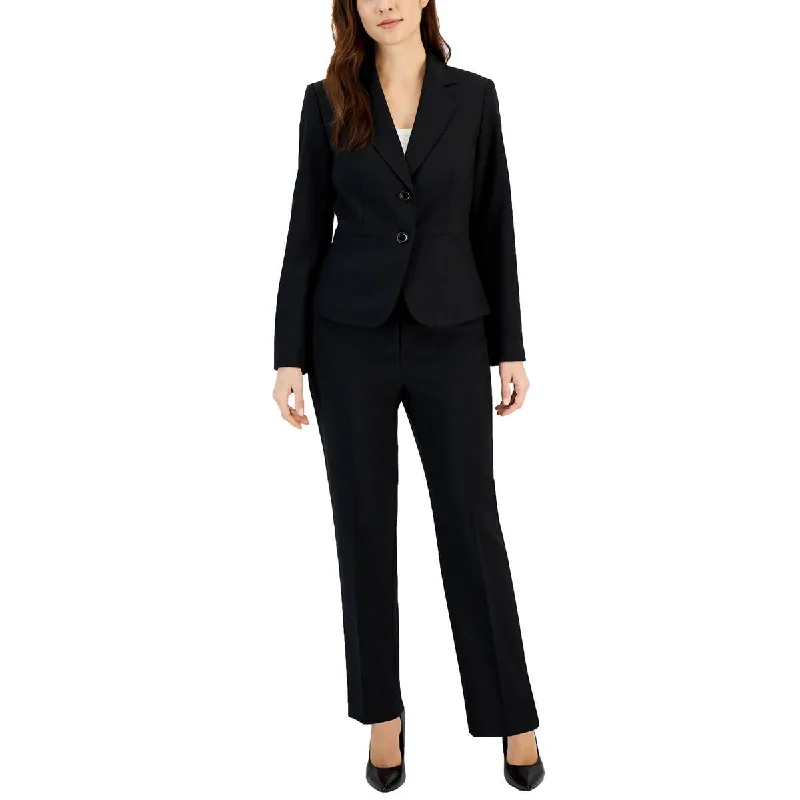 Le Suit Womens Petites Woven Solid Two-Button Blazer Hip Women's Retro