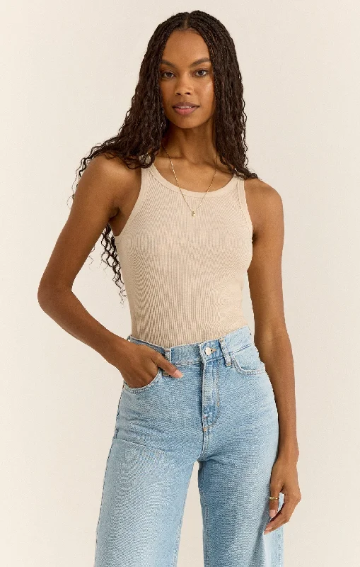 Torren Rib Tank Dapper Women's Bow - adorned