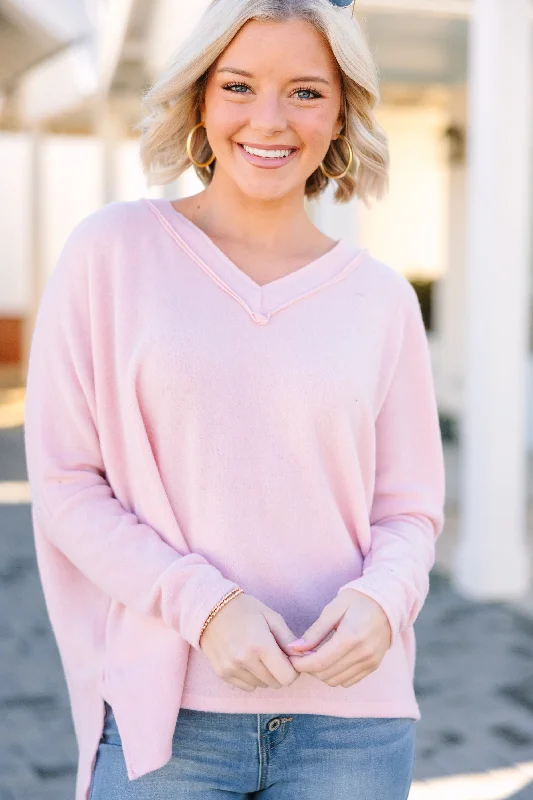 Find Yourself Bluch Pink Brushed Knit Top Country