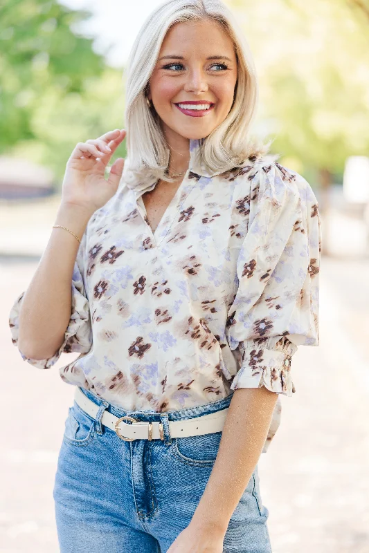 Pinch: Thinking Of You Cream White Floral Blouse Vacation